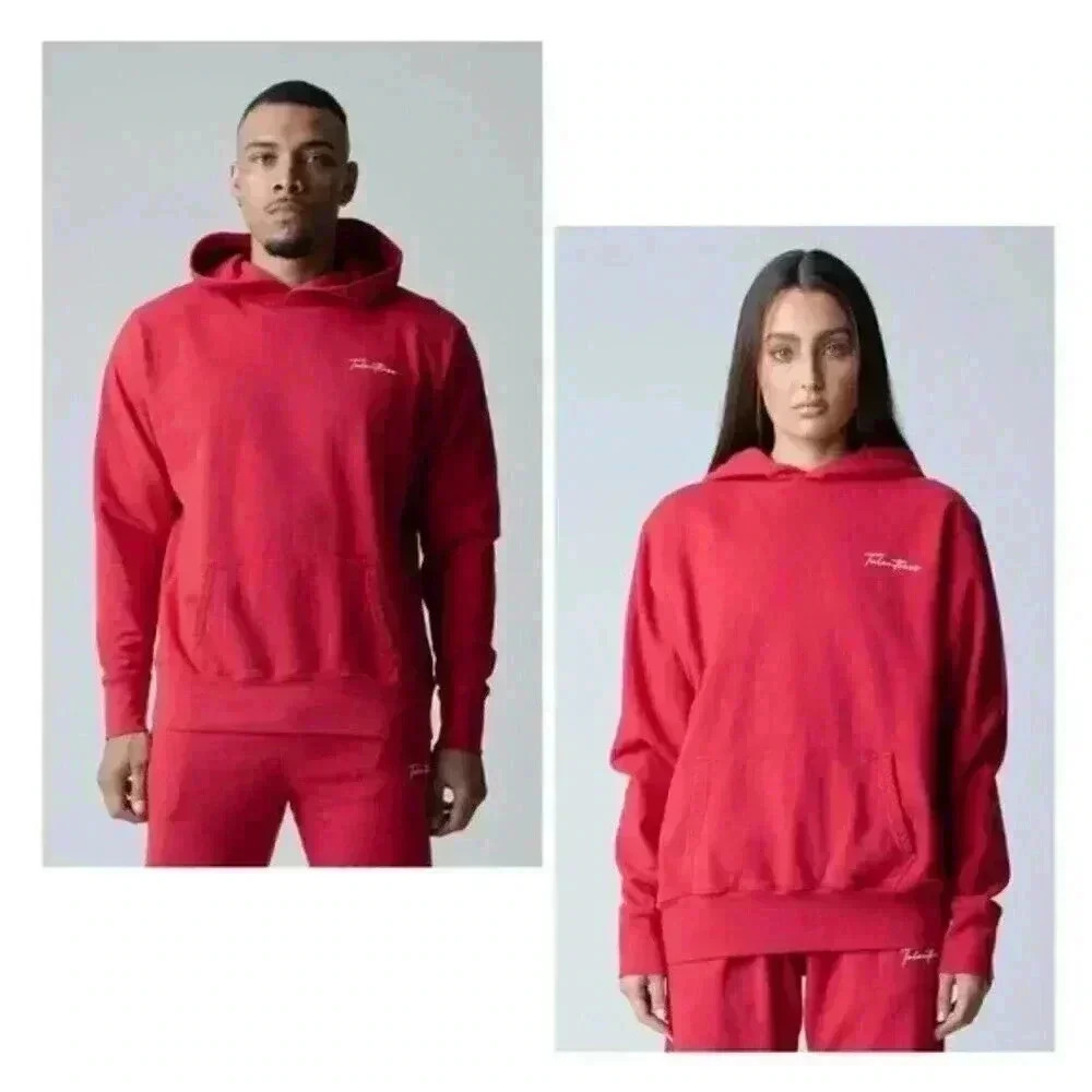 TALENTLESS OVERSIZED RED LOGO HOODIE SIZE M UNISEX